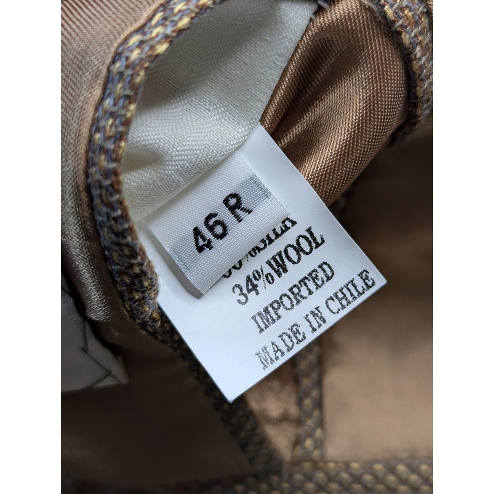 Corbin William Kurtz Mens 46R Blazer Sport Coat Tan Brown Wool Blend 2 Button - Picture 8 of 12
